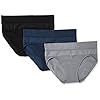 Warners-Womens-Blissful-Benefits-Seamless-Hipster-Panty-3-Pack Warner's womens Blissful Benefits By Warner's Seamless Panty 3 Pack Hipster Panties, Black/Navy Ink/Smoked Pearl, XX-Large US