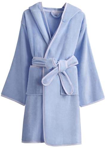 Umeyda Kids Towel Hooded Robe, Boys Girls Soft Terry Cloth Cotton Bathrobe Sleepwear, Blue, 2-4 Years = Tag 100