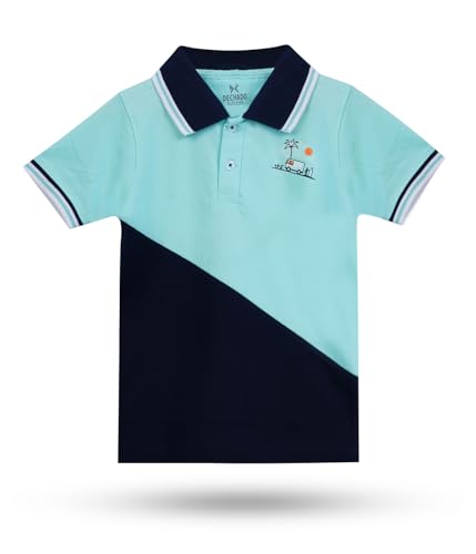 Image of DECHADO Pure Cotton Half Sleeve Polo Neck Regular Fit Boys T-Shirt | Kids T-Shirt | Boys T-Shirt | Tshirts for Kids Boys | Cotton Tshirt