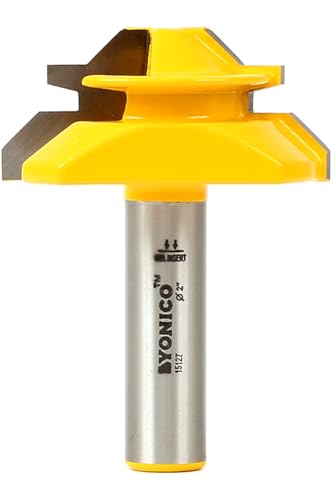 YONICO Lock Miter Router Bit 45 Degree - Up to 3/4-Inch Stock 1/2-Inch Shank 15127