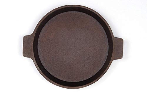 Rock Tawa Shallow Fry/Fish Fry/Omelet Pan 8 in Pre-Seasoned Cast Iron Skillet