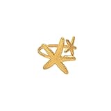 Starfish Toe Rings for Women 18k Gold-Tone Plated Comfort Fit Adjustable Foot Ring Sea Star Stacking Open Band Stackable Statement Ring Trendy Boho Summer Beach Fashion Jewelry Accessories Vacation Party (Gold-Tone)