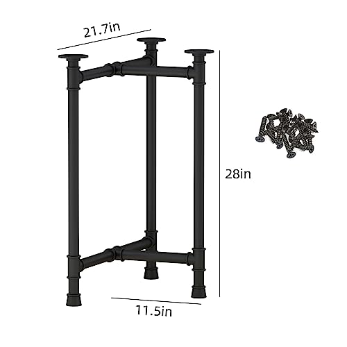 KaKaBB Heavy Duty Metal Table Legs, Industrial Black Desk Legs 28 Inch, Dining Furniture Leg Set of 2 (28inches, Pipe) by KaKaBB - Image 3