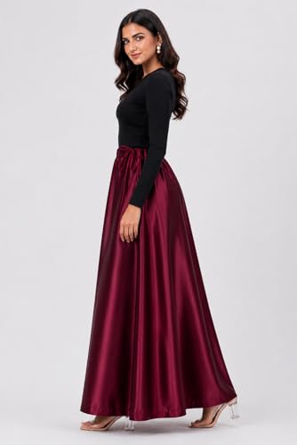 Image of OFEEFAN Women's Satin Saree Petticoat, Soft Satin Saree Underskirt, Free Size with Adjustable Drawstring