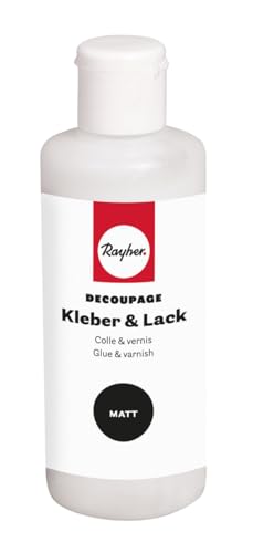 Rayher Decoupage Kleber & Lack, matt, Flasche 80 ml, Papierkleber, für...