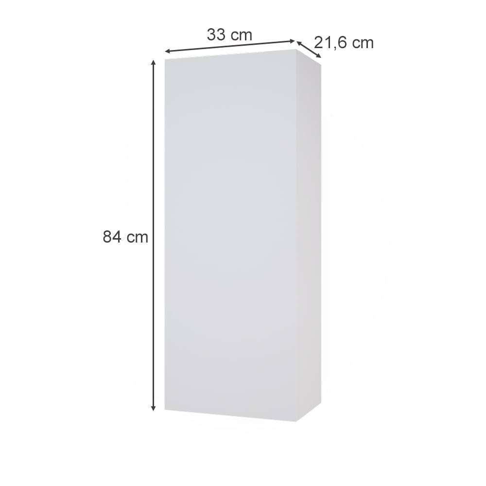 Vicco Armoire Murale Gloria, Blanc, 33x84cm | avec 2 étagères, avec découpe pour siphon et compatible avec la série Gloria