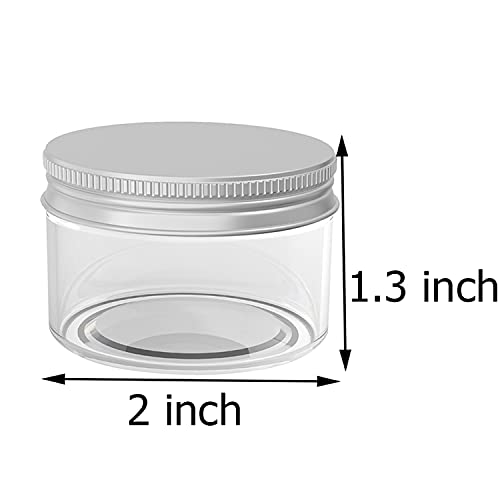 1 Ounce Plastic Container Jars Refillable Empty Cosmetic Containers for Cream, Lotion, Liquid, Ointments, Silver Lids 6… - Image 4