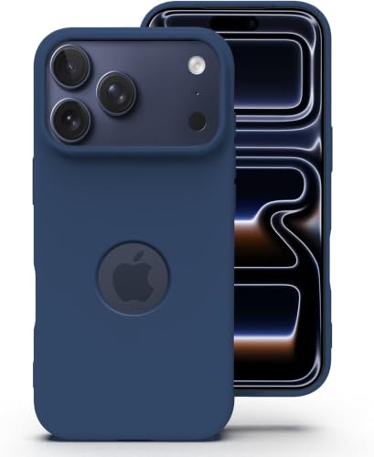 Image of Elzzi Microfiber Cover Compatible for iPhone 17 Pro Case Liquid Silicone Cases Protective Covers Shockproof Back Cover with High Raised Camera Lips (Blue)