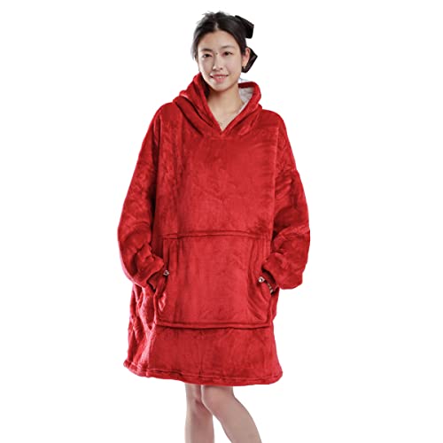 Felpa con Cappuccio Oversize,Comoda Felp con Cappuccio Anteriore Tasca, Sherpa Coperta con Cappuccio Super Morbida e Calda, Taglia Unica per Donne, Uomini, Ragazze, Ragazzi e Anziani