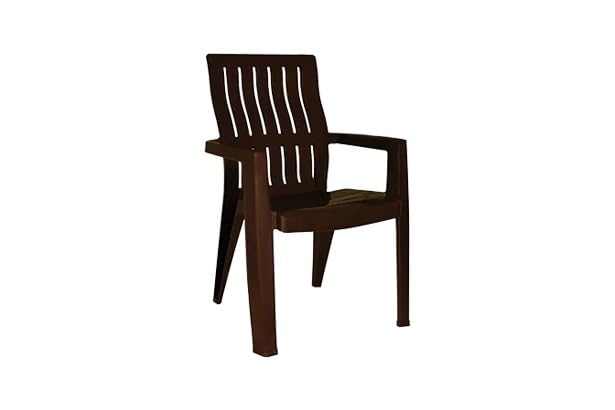 Image of ITALICA 2277 Spine Care Plastic Chair for Indoor /Outdoor /Study /Office /Living Room /Dining Room /Bedroom /Kitchen /Garden /Stackable Chair - Set of 2 Pcs Chair (2, Brown)