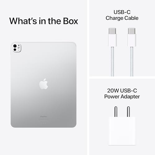 Image of Apple iPad Pro 13″ (M4): Ultra Retina XDR Display, 256GB, Landscape 12MP Front Camera / 12MP Back Camera, LiDAR Scanner, Wi-Fi 6E, Face ID, All-Day Battery Life, Standard Glass - Silver