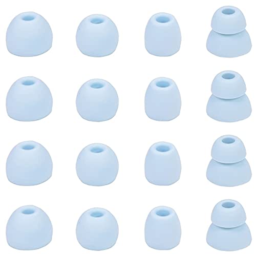 BLLQ Blue Ear Tips Compatible with Beats Flex, Replacement Ear Buds Ear Cap Ear Plug Eartips for Beat s Flex Wireless Earbuds, 8 Pairs, Light Blue [Flex]