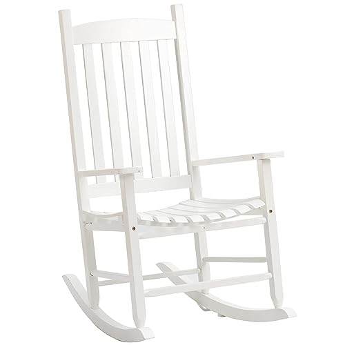 Outdoor Rocking Chairs, Wooden Rocking Chair with a Curved Seat