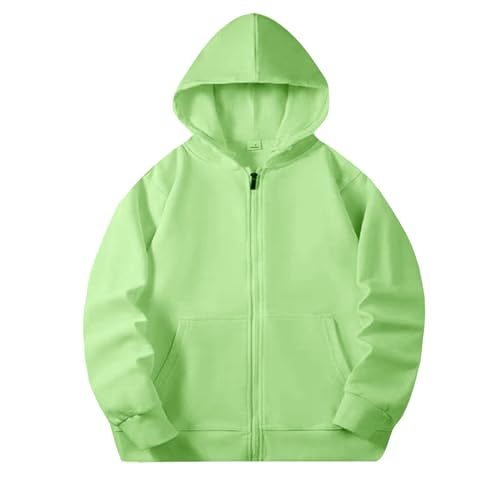 Boys Girls Zip Up Hoodie Oversized Fleece Hooded Sweatshirt Fall Winter Fashion Jackets with Pockets 4-11 Years3