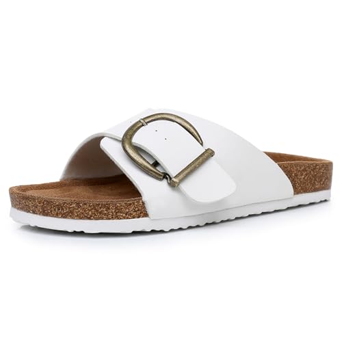 Image of WTW Women's Suede Cork Footbed Sandals Slide for Women with Arch Support