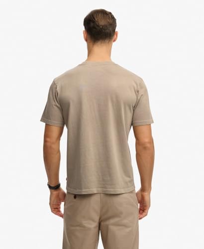 Superdry Micro Logo Tshirt T-Shirt, Light Beige, S Men's
