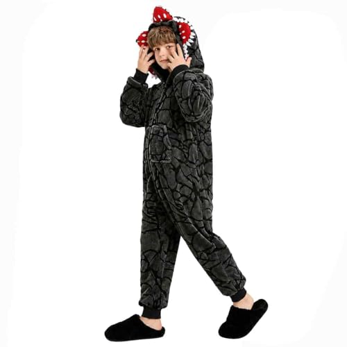 nezafly Unisex Animal Onesie for Adult Women Men One Piece Pajamas Hooded Long Sleeved Jumpsuit Cosplay Costume Halloween Party Homewear Loungewear