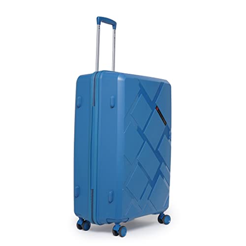 Image of SWISS MILITARY Star Luggage Bag, Textured Hard-Sided Trolley Bag, Cabin Luggage, Overnighter Trolley Bags|Durable ABS Body, Ergonomic 360 Rotatable Wheels, TSA Lock, 24 inches, Navy Blue, 1