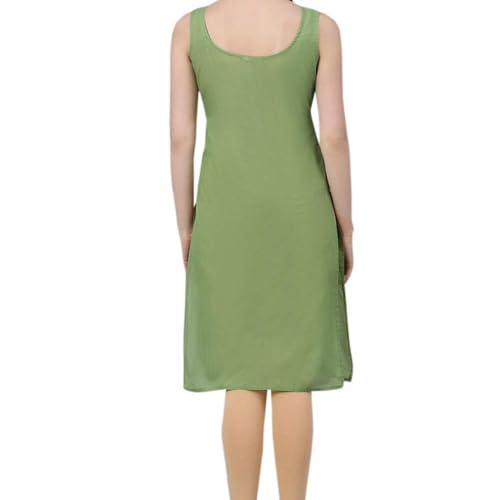Image of Women's Sleeveless Cotton Inner Slip Dress Round Neck Soft Comfortable Fit Full Length Camisole Innerwear Summer top Undergarment for Girls