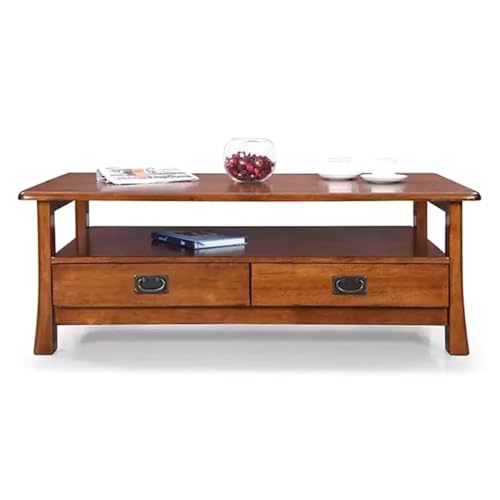 Image of Royaloak Texas American Wooden Center Table for Living Room | Solid Wood | Bottom Shelf for Added Storage | Modern Design with Durable Build | Ideal for Living Rooms | American-Inspired Aesthetic