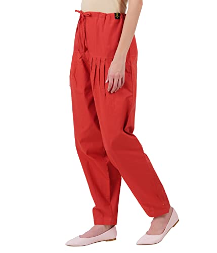 Image of Happy Bunny Salwar Pant for Women, Fine Cotton Ethnic Trousers with Drawstring Waist, Comfortable Daily, Office & Casual Wear Bottoms