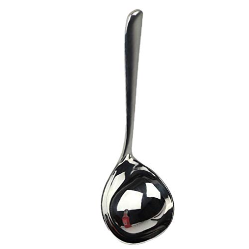 Acciaio Inossidabile Serving Spoon Rivestimento dello Specchio Cucchiaio da minestra di Grandi Dimensioni Grande Soup Scoop Buffet Banchetto Dinner Party Stoviglie, Manico Corto - immagine 3