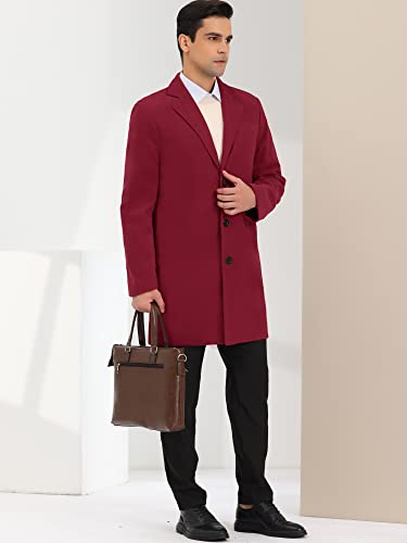 Image of Lars Amadeus Men's Trench Coat Notch Lapel Single Breasted Classic Long Pea Coats Overcoat