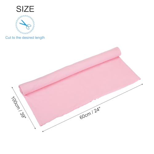 Image of MECCANIXITY 39 inch Elastic Cuffs Ribbed Trims Cotton Fabric Knit Rib Stretch Tape Cuff Sleeve Waistband for Sewing, 24 inch Wide Pink