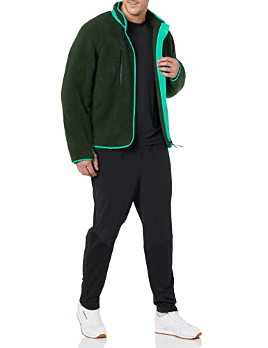 Amazon Essentials Mens Teddy Fleece Full-Zip Mock Neck Jacket with Chest Pockets