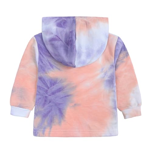 Toddler Girls 2 Piece Outfits Tie Dye Hoodie Sweatshirt and Sweatpants Little Kids Athletic Pullover Jogger Sets3