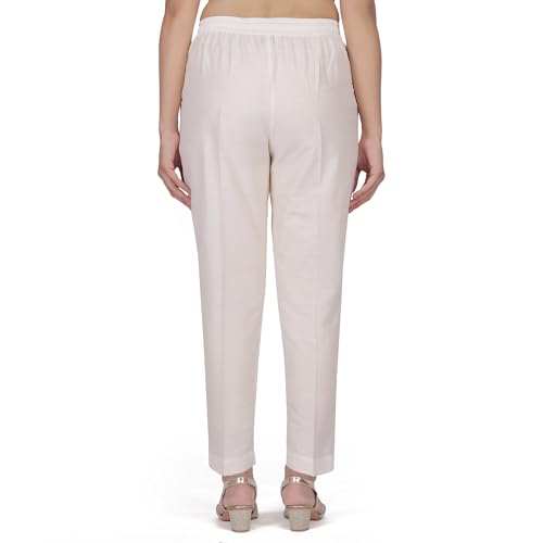 Image of Trouser Pants for Women,Stylish Trousers for Woman for Kurti Relaxed & Regular Straight fit Palazzo,Ethnic Bottom Formal Pants for Women Office wear Casual & Daily Use