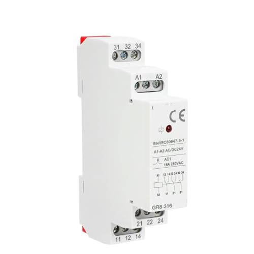 Relé intermedio modular carril Din interruptor auxiliar GR8 ACDC 48V 16A 4