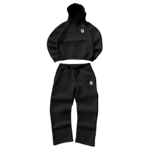 Generisch Trainingsanzug Herren Set Jogginganzug Y2K Einfarbig Casual Hoodie Freizeitanzug Reißverschluss Tracksuit Sportanzug mit Kapuze und Taschen Streetwear Sportbekleidung Hausanzug Generisch Trainingsanzug Herren Set Jogginganzug Y2K Einfarbig Casual Hoodie Freizeitanzug Reißverschluss Tracksuit Sportanzug mit Kapuze und Taschen Streetwear Sportbekleidung Hausanzug