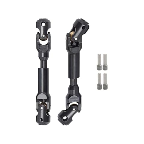 AMOGOT 2Pcs Internal Spline RC Drive Shaft 75-100mm for 1/10 Axial SCX10 Trx4 SCX10II 90046 Wraith D90 TF2 Redcat Gen7 GEN8 RC Crawler, Steel Metal Universal Joint Driveshaft A Cover