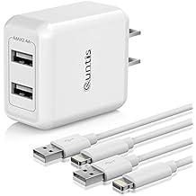 iPhone Charger MFi Certified, Quntis 2Pack 6.6ft Lightning Charging Cable Cord with Dual Port USB Wall Charger Block Adapter for iPhone 14 13 12 SE 11 Max XS XR X 8 7 6s 6 Plus iPad Pro iPod Airpods