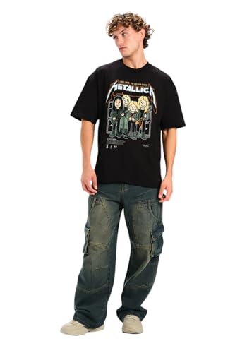 Image of BONKERS Metallica Black Golden Chaos Oversized T-Shirt