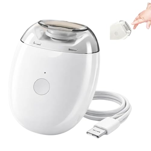 Electric Nail Clipper, Rechargeable 3 Speed Electric Nail Clippers for Seniors & Adults, Baby Electric Nail Trimmer with Light, Compact Electric Automatic Nail Clipper for Nail Care (Pure White)