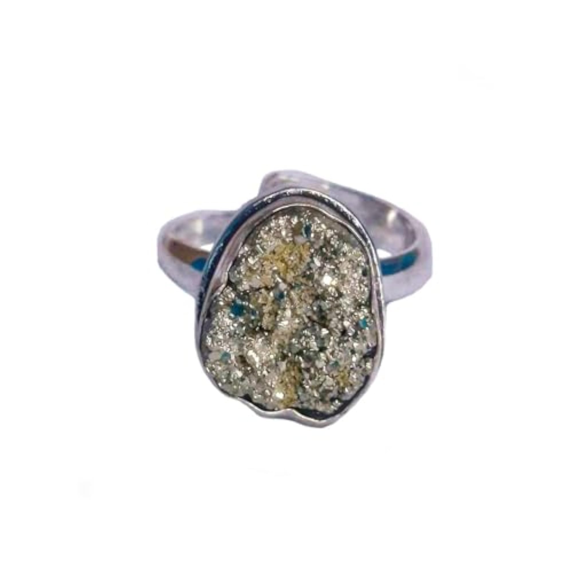 Unisex Adjustable Pyrite Stone Ring, Money Magnet