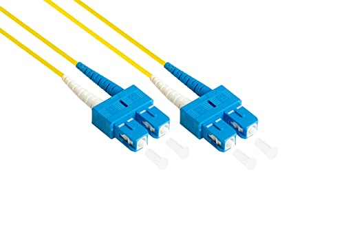 Good Connections OS2 Câble fibre optique - DUPLEX - Fiche SC vers SC - Monomode 9/125 - Polarité interchangeable - Conducteur d'ondes optiques, câble de fibre optique, câble patch - 0,5 m/50 cm
