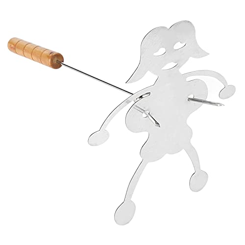 Garfo para cachorro-quente, de aço inoxidável, para assar, utensílio leve, marshmallow, espeto para