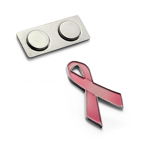 Breast Cancer Awareness Pink Ribbon Pin Badge Brooch Magnetic Backing