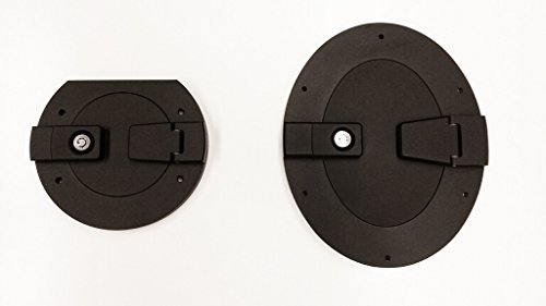 HPC Hummer H1 Billet Locking Fuel Door Set Black Anodized