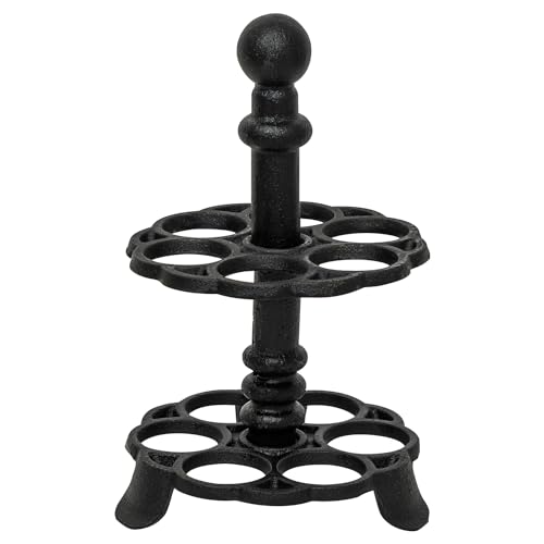 Woodside Cast Iron Dozen Egg Storage Rack Holder, Free Standing Kitchen Countertop Chicken Egg Stand Organiser