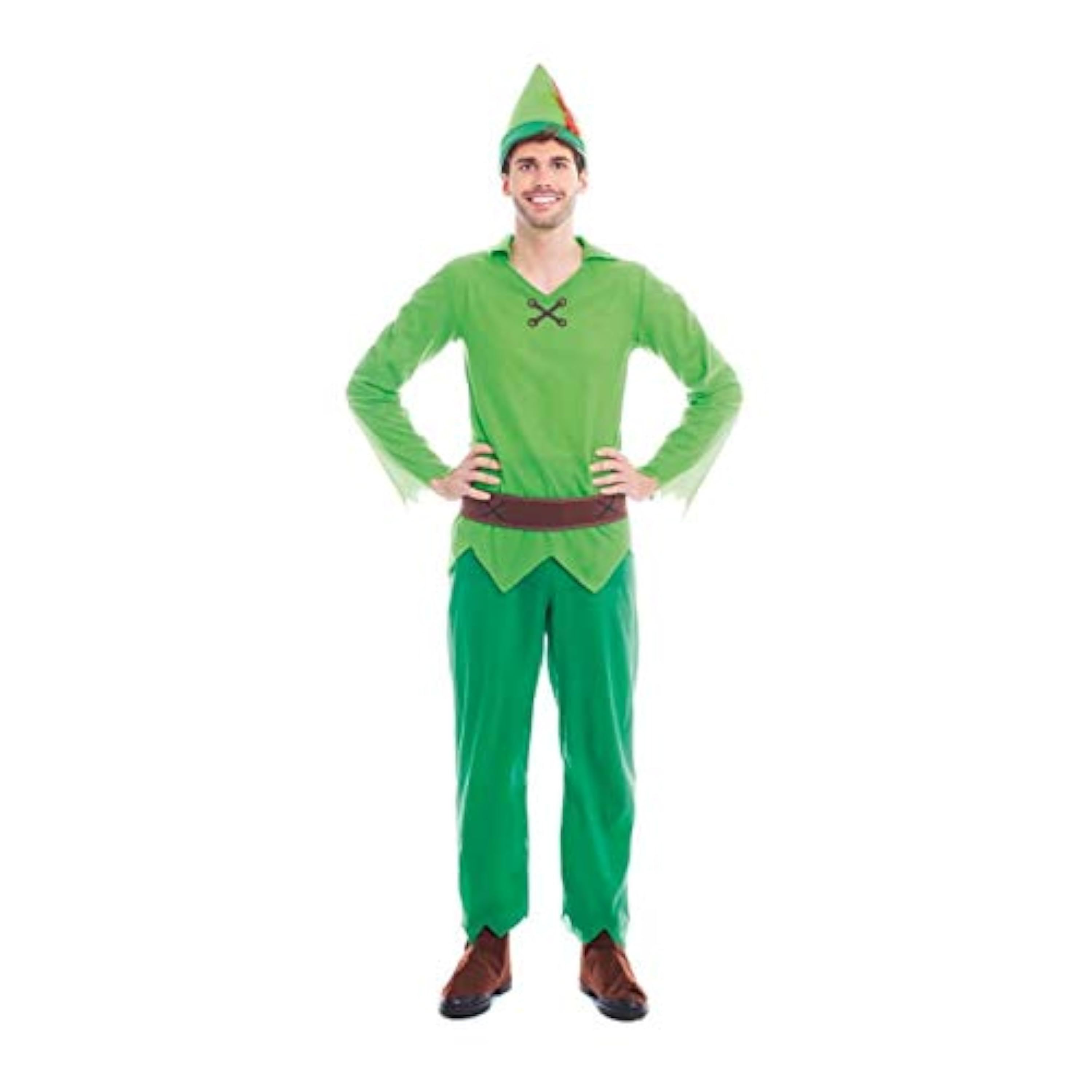 Partilandia Disfraz Peter Pan Adulto【Tallas Hombre S a L】(Talla M) | Disfraces Carnaval Adulto Cuentos Personajes Fantasía