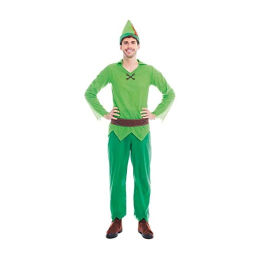 Partilandia Disfraz Peter Pan Adulto【Tallas Hombre S a L】(Talla L) | Disfraces Carnaval Adulto Cuentos Personajes Fantasía