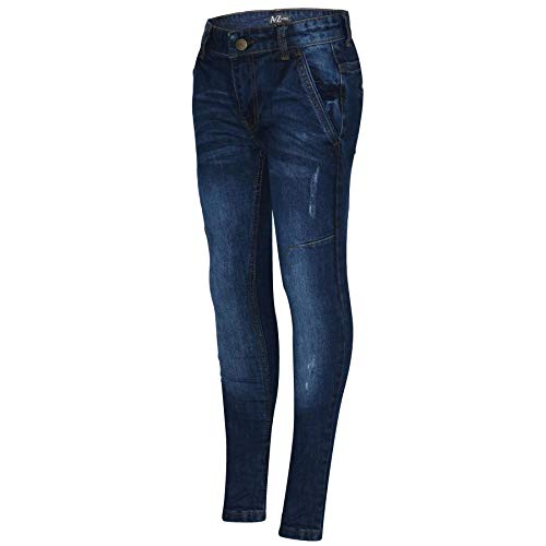 Kids Boys Skinny Jeans Blue Denim Ripped Bikers Slim Fit Stretchy Pants Trousers2