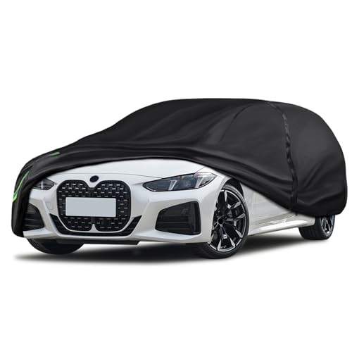 Image of 16-Layer 600D Heavy Duty Universal Full Car Cover for Outdoor & Indoor Use - All Weather Sun UV Rain Snow Dust Proof, Waterproof Scratch Resistant, Fits Sedan Body Length 197 inch-208 inch /16.4-17.3 ft