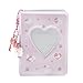 3 Inch Mini Photo Album, Heart Hollow Card Binder Photo Card Holder with Pendant 40 Pockets (pink white cat)