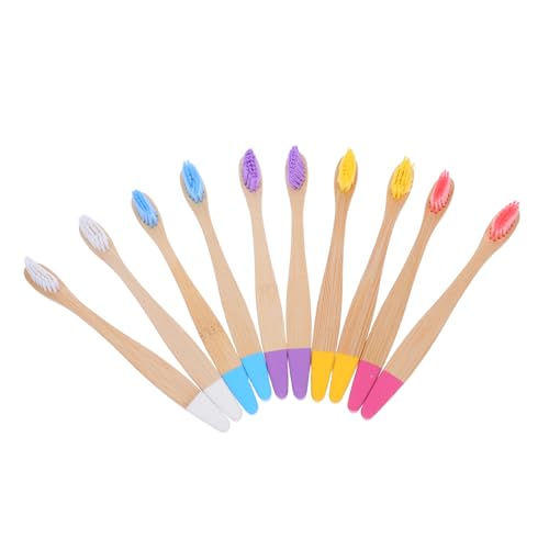 10pcs Toothbrush Colorful Soft Bristle Toothbrushes for Gentle Oral Care Wooden Design for Home Travel Daily Use