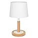 Tomons Nachttischlampe Dimmbar aus Holz, Moderne Stil LED Tischlampe, Schreibtischlampe Retro für Schlafzimmer oder im Hotel oder Café - Weiß